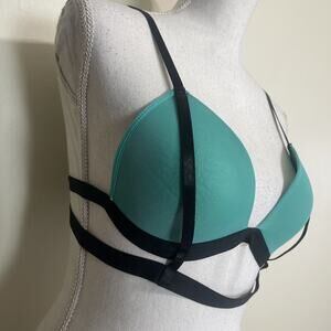 One Piece Sexy Strappy Lingerie Sleepwear Nightwear Bra Intimate Green , 36C